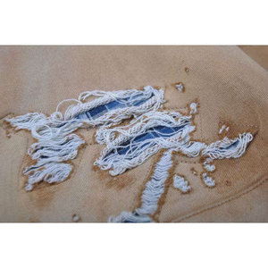 Precio barato de invierno al por mayor de los hombres Premium Distress Plain Dyed Sun Fade Rough Thermal 320g Sudadera con capucha apilada 100% algodón - Product Image 5