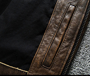 Chaqueta de invierno de diseñador para hombre Abrigo grueso de cuero de vaca genuino personalizado con múltiples bolsillos de alta calidad - Product Image 3