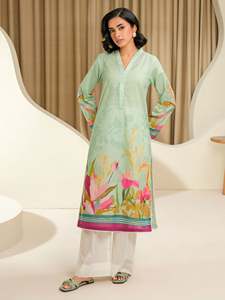 Jinani Costume Shalwar Kameez de créateur pour femme, deux pièces à manches longues imprimées, vêtements indiens et pakistanais à imprimé uni, vente à chaud - Product Image 2
