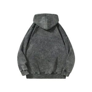 Sudadera con capucha oversize con cremallera, bajo sin rematar, lavado ácido, estilo boxy, streetwear, de felpa francesa, con cremallera, con pedrería, MADE BY HS 2026 - Product Image 3