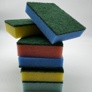 Casalina ฟองน้ำขัดห้องครัวหลากสีแพ็ค2ชิ้นแผ่น12.5x9x3cm ขนาดหนึ่งชิ้น - Product Image 3