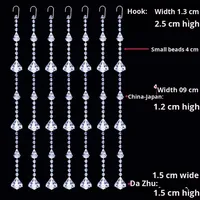 Rideau de ligne en acrylique, chaîne de perles de cristal, rideau suspendu pour plafond, décoration de scène de mariage, décoration d'événements, décoration de mariage