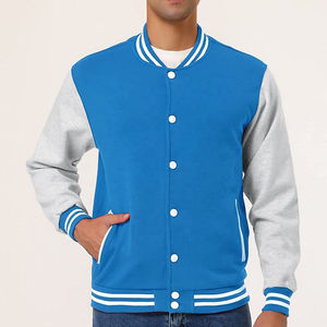 Chaquetas de moda Forro acolchado Parches de chenilla personalizados Letterman College Hombres Bomber Béisbol Chaqueta universitaria de lana a prueba de viento - Product Image 3