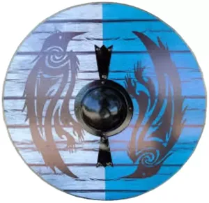 Proveedor indio, Vikingo medieval, redondo y Guerrero, armadura de madera y acero, escudo vikingo templario con madera perforadora de cuerda para Decoración - Product Image 4