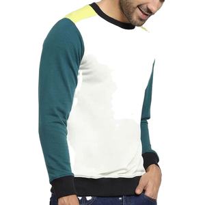 Venta al por mayor superior en blanco Color sólido 100% poliéster cuello redondo personalizado manga larga sudaderas para hombres - Product Image 2