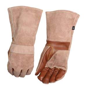 Gants de travail en cuir de vache résistants à la chaleur tendance, résistance à la chaleur raisonnable, sécurité, résistance à la chaleur, bleu personnalisé, double renfort - Product Image 2