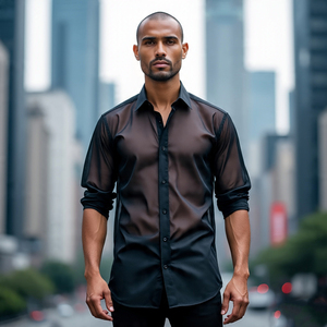 Camiseta de manga corta de malla transparente para hombre, ropa interior de Fitness, ropa de entrenamiento delgada, camisetas transparentes de malla para hombre - Product Image 3