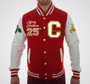 2025 nuevo estilo Melton Wool Bomber Varsity chaqueta personalizada bordado Varsity chaqueta de béisbol Sialkot hecho en Pakistán - Product Image 5