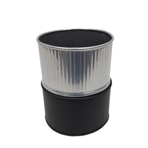 Grande demande Jardinière ronde en métal gris Pots de luxe moyens pour sol de jardin mur intérieur extérieur jardinage fait à la main personnalisé - Product Image 4