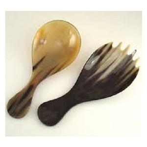 ชุดเสิร์ฟสลัด2024ควายฮอร์นด้ามกว้างพร้อมช้อนเสิร์ฟสลัดฮอร์นและส้อมชุดสลัดฮอร์นธรรมชาติมาใหม่ - Product Image 4