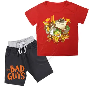 Setelan olahraga celana pendek kartun bayi anak laki-laki pakaian anak-anak setelan bayi grosir baju anak laki-laki kaus pria buruk musim panas
