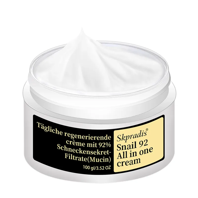 Crema de Caracol de etiqueta privada OEM 100mL cuidado facial hidratante y nutritiva adecuada para piel dañada, agrietada y deshidratada