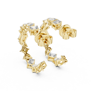 Pendientes de Aro con Moissanita de Múltiples Formas, Chapados en Oro, Plata de Ley 925 para Mujer, Calidad D VVS1, Certificados por Terceros, a la Moda - Product Image 4