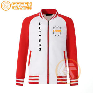 แจ็กเก็ตผ้าฝ้ายอัลฟ่าปักลายสำหรับผู้ชายแจ็กเก็ตผ้าขนแกะมาตรฐานกรีกระบายอากาศได้ดี - Product Image 3