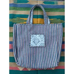 Quilted Cotton <b>Extra</b> <b>Large</b> <b>Tote</b> <b>Bag</b> Eco-Friendly Sturdy Grocery Shopping Shoulder <b>Bag</b> White Gray Dot Reversible Weekender - Product Image 4