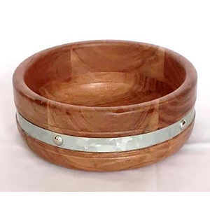 Saladier en bois réutilisable Saladier en bois de service à salade bon marché Vaisselle Bol sculpté à la main en bois naturel à vendre Prix abordable - Product Image 1