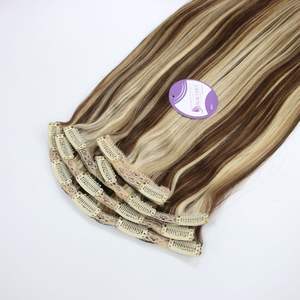 Clip d'extension de cheveux humains vierges vietnamiens de haute qualité alignés sur les cuticules 100 g/set prix usine - Product Image 5