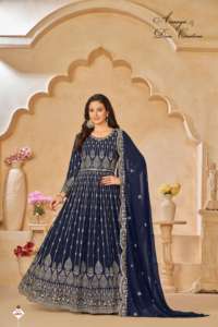 ชุดคลุม Anarkali Georgatte สังเคราะห์หนักแบบล่าสุด - Product Image 4