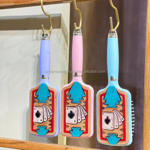 Nuevo peine de cepillo de pelo de vaquera turquesa de cuero mecanizado a mano Real, peine de cuero occidental bohemio, ASES elegantes, usos diarios, accesorio para el cabello - Product Image 2