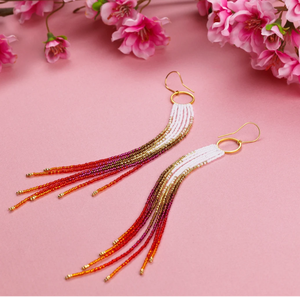 Only 2 Left and in 19 Baskets Seed Bead Earring - Native Earring - Fringe Earring - Product Image 1