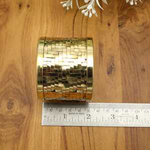 Large bracelet de manchette en laiton tissé Boho déclaration bracelet réglable bijoux tribaux fait à la main Festival Bracelet audacieux bohème - Product Image 2