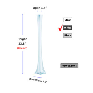 VTW0124WT - Vase Tour Eiffel blanc - 24 - Product Image 2