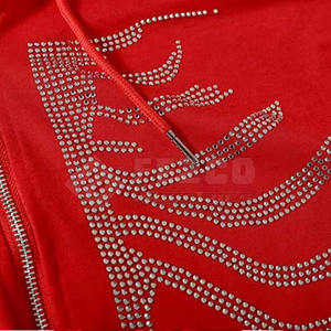 Sweat à capuche d'hiver moderne pour hommes avec strass Polyester/coton mélangé respirant Streetwear Pullover Trendy Look - Product Image 5