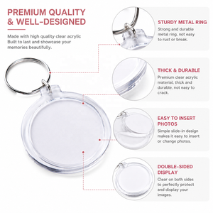 Cadre <span class=keywords><strong>photo</strong></span> numérique transparent en acrylique personnalisé pour photomaton, porte-clés métallique DIY, pendentif porte-clés moderne en plastique écologique - Product Image 5