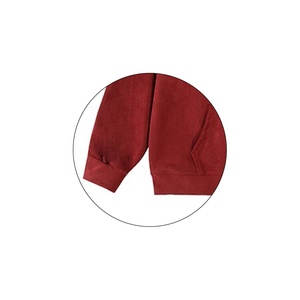 Sweat à capuche rouge personnalisé OEM pour homme, style streetwear, couleur unie - Product Image 5