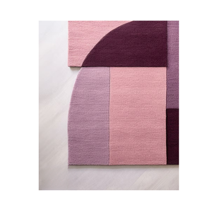 Alfombra Moderna de Diseño Abstracto, Hecha a Mano con Lana de Nueva Zelanda, Pelo Alto, Resistente a las Manchas, Color Malva, Forma Irregular, para Sala de Estar - Product Image 2