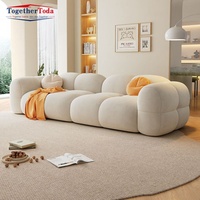 Ensemble de salon moderne de style crème, compressible et facile à transporter, avec un canapé simple, doux et modulaire