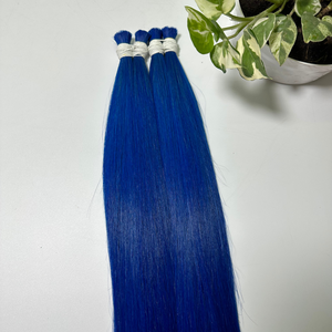 Vente en gros de produits capillaires en vrac bleus de qualité supérieure pour extension de cheveux humains naturels 100% humains bruts vietnamiens - Product Image 2