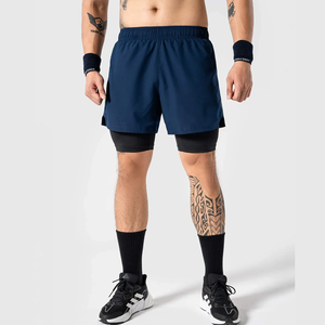 Bermuda OEM décontracté à 2 couches à taille moyenne pour hommes, fermeture élastique multifonction avec motif solide - Product Image 1