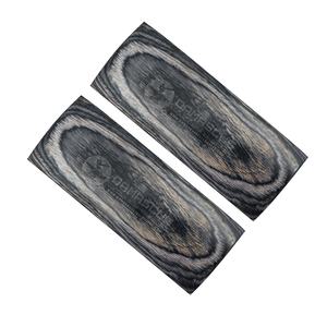 Écailles de manche de couteau en bois de charbon de bois foncé, gris fumé, noir, paire de 2, résine laminée pour la fabrication de couteaux personnalisés - Product Image 1