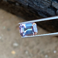 Pierre naturelle non chauffée, couleur bio, Tanzanite col de paon, taille octogonale émeraude, Zoisite naturelle, 0,79 carat, clarté loupe