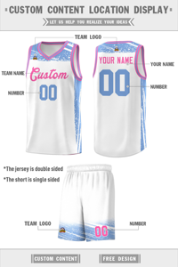 Ensemble de sport d'été pour adultes, taille plus, respirant, blanc et imprimé royal, pour les amateurs de basket-ball - Product Image 4