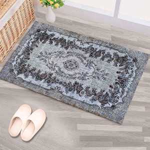 Tapis médaillon noir : style ethnique campagnard, tapis imprimé lavable en machine, tapis doux non tissé - Product Image 5