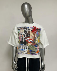 Caja de camisetas de alta calidad personalizada, camisetas de gran tamaño, ropa de calle de peso pesado 100% algodón Boxy Fit, camiseta recortada para hombres - Product Image 1