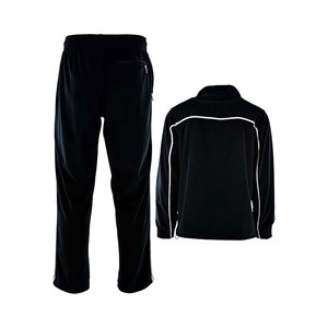 Survêtement en velours élégant pour homme avec veste zippée et poches zippées, parfait pour se détendre, voyager et faire du sport, noir gris - Product Image 5