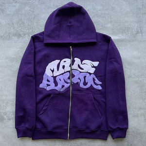 Wholesale Puff-print Custom logo Heavyweight <b>Hoodie</b> Printing Pullover <b>Blanket</b> <b>Oversized</b> <b>Hoodie</b> for Men - Product Image 5