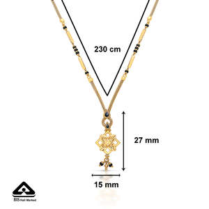 สร้อยคอทองคำสีเหลืองเซเรนิตี้ สไตล์มันกาลสุตรทันสมัยสำหรับผู้หญิง - Product Image 5