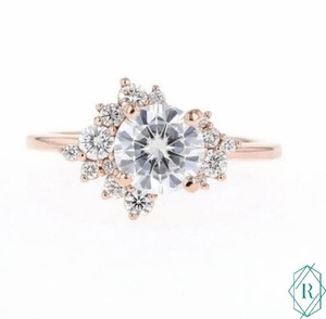 Anillo de diamante redondo de laboratorio, anillo de compromiso - Product Image 3