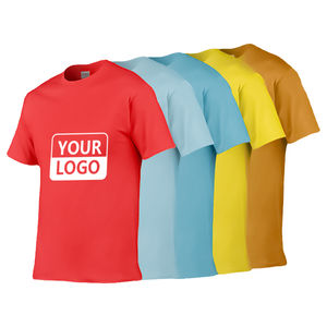 Wholesale High Quality 100% Cotton T-Shirt Custom ODM Supply Men's XL Plain <b>Black</b> White Printed Logo Canvas <b>Fabric</b> Blank T-Shirt - Product Image 5