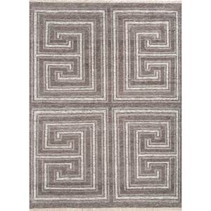 พรมขนสัตว์ถักมือลายเรขาคณิตสีน้ำตาลเบจลายไทม์ รุ่น AKWT-1055 สำหรับห้องนั่งเล่น ห้องโถง ห้องนอนวัยรุ่น รูปทรงสี่เหลี่ยมผืนผ้า - Product Image 1