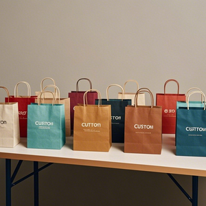 Sac cadeau de luxe personnalisé en papier kraft pour vêtements, faible MOQ avec logo de marque privée pour la promotion en supermarché - Product Image 3