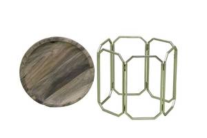 Mesitas de Noche de Estilo Moderno y Lujoso, Colección Guise, Acabado Marrón Tabaco, Madera de Mango y Metal, para Sala de Estar, Cocina, Oficina en Casa - Product Image 2