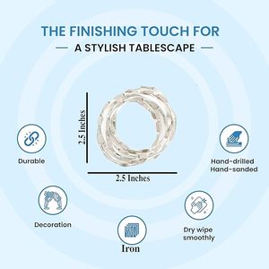 ห่วงรัดผ้าเช็ดปากเหล็กรูปทรงไม่ซ้ำใครตกแต่งโต๊ะงานแต่งงานและปาร์ตี้สุดพิเศษสำหรับการชุมนุมในครอบครัวคริสต์มาสอินเดียสีเงิน - Product Image 2