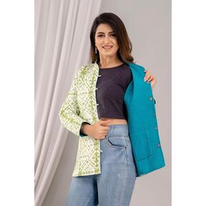 Women's Lightweight <b>Quilted</b> <b>Jacket</b> in Light Green-SHKL1018 - Product Image 3