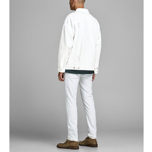 Chaqueta Vaquera de Mezclilla Teñida, Estilo Urbano, Desgastada, Holgada, para Hombre, Ecológica, Estampada, de Alta Calidad - Product Image 2