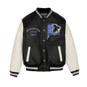 Vestes universitaires personnalisées pour hommes, fabricant OEM, manches en cuir PU et laine, vêtements d'extérieur de style sportif pour l'école et l'université - Product Image 1